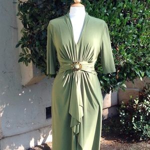 Jones New York Olive Green Midi Dress